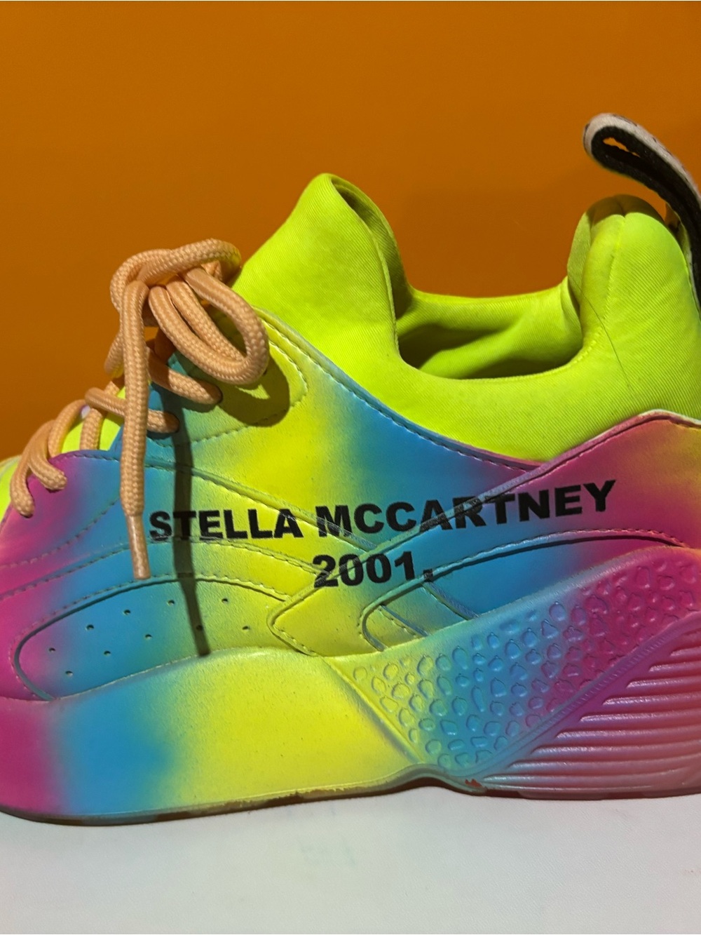 Stella McCartney Women’s Neon Rainbow Sneakers - Yellow, Blue, Pink